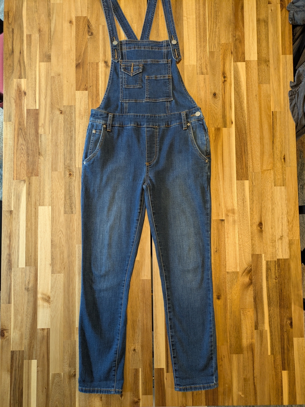 Free People Slim Fit Ankle Length Denim Overalls Blue Wash Sz 26